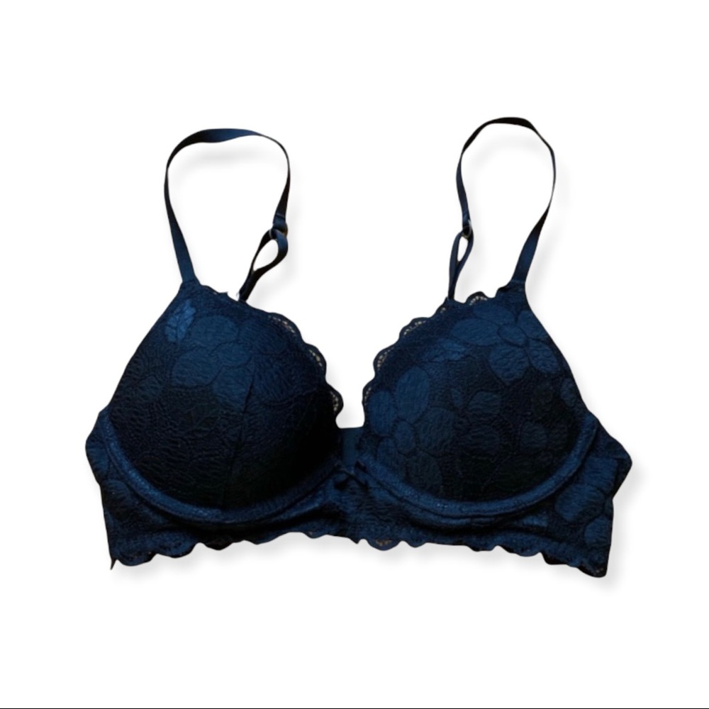 Aerie black lace push up convertible bra